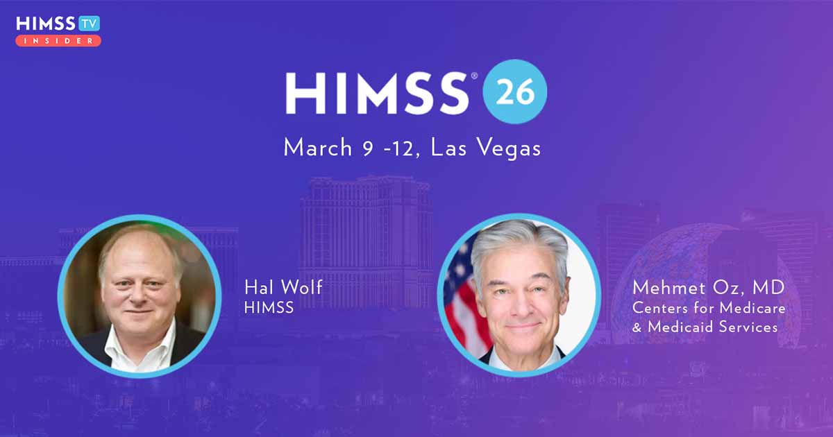 Dr. Mehmet Oz, CMS, and Hal Wolf, HIMSS_Las Vegas Strip at twilight Photo by Michael Lee/Moment/Getty Images