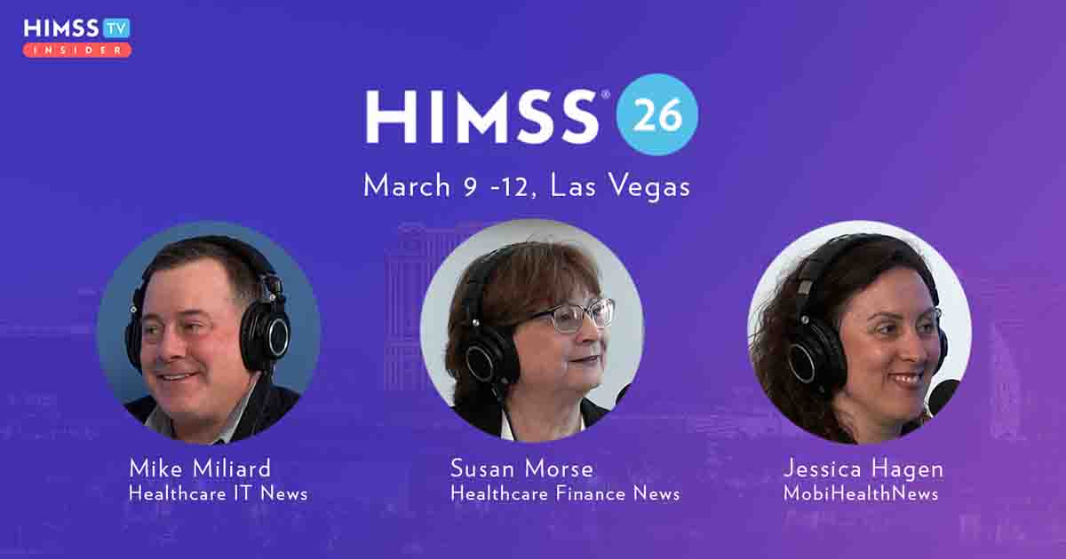 Mike Miliard, Healthcare IT News; Susan Morse, Healthcare Finance News; Jessica Hagen, MobiHealthNews_Las Vegas Strip at twilight Photo by Michael Lee/Moment/Getty Images