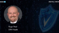 Roger Neal, DRH Health_Digital shield with checkmark and binary code backdrop Photo by peshkov/iStock/Getty Images Plus