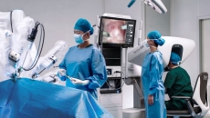 Surgeons using Cornerstone Robotics' robotic laparoscopic system 