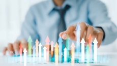 Financial data graph concept