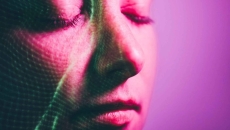 Person's face that looks digital