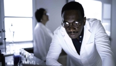 Scientist using a computer