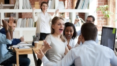 Group of people laughing