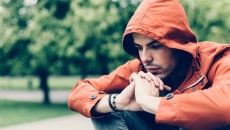 Person sitting in a park