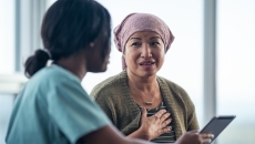 Healthcare professional consulting with patient