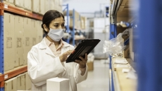 Worker in a manufacturing facility