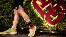 A person wearing PolyU's Mobile Ankle-foot Exoneuromusculoskeleton