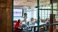 A person presenting to investors.