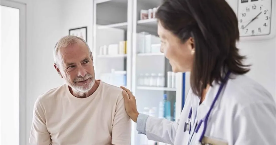 Patient with a doctor in the clinical setting