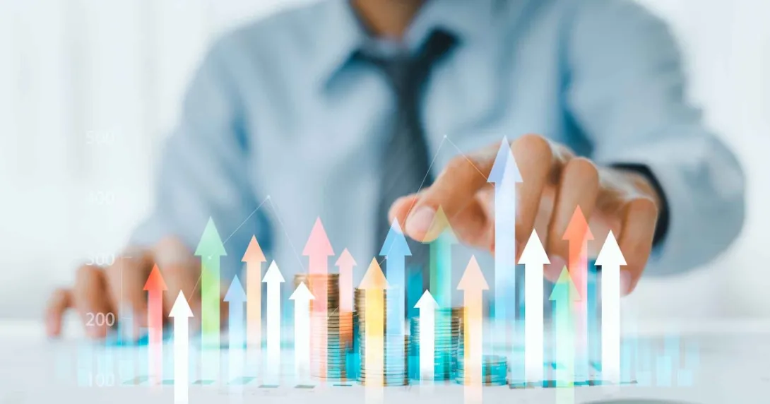 Financial data graph concept