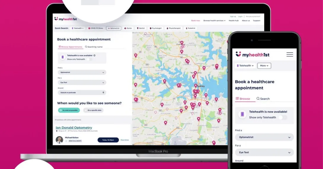 1st Group's MyHealth1st web and mobile health booking platform