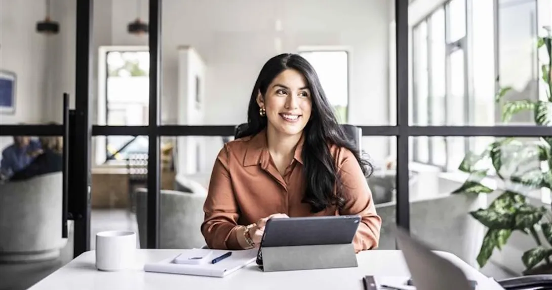 Person in a conference room