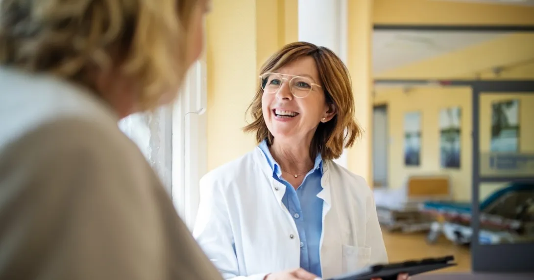 Healthcare professional counselling a person