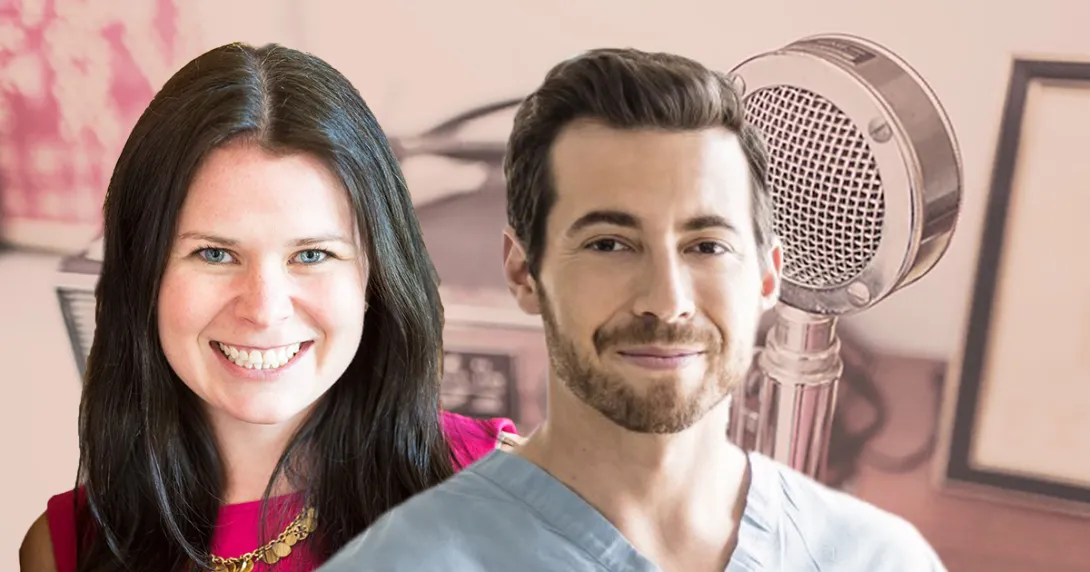 Podcast guests Jenn Fried and Dr. Justin Barad