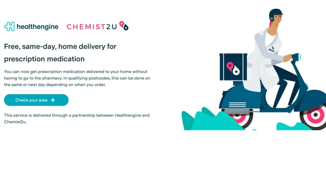 Website for the Script Delivery service of Healthengine, together with Chemist2U