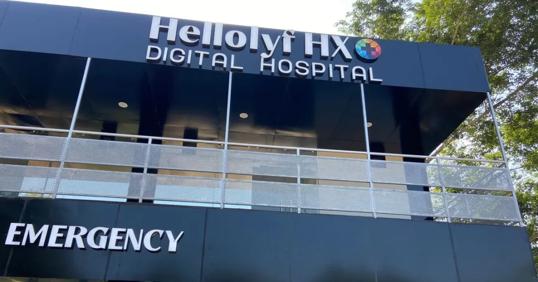 Facade of the HelloLyf HX hospital in Nagaland, India