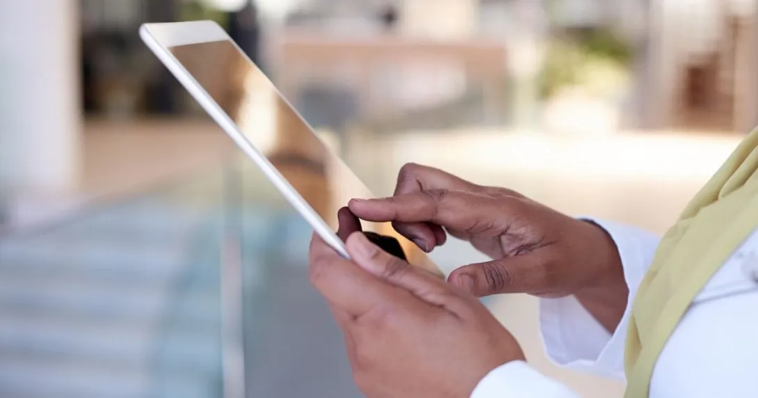 A person using a tablet